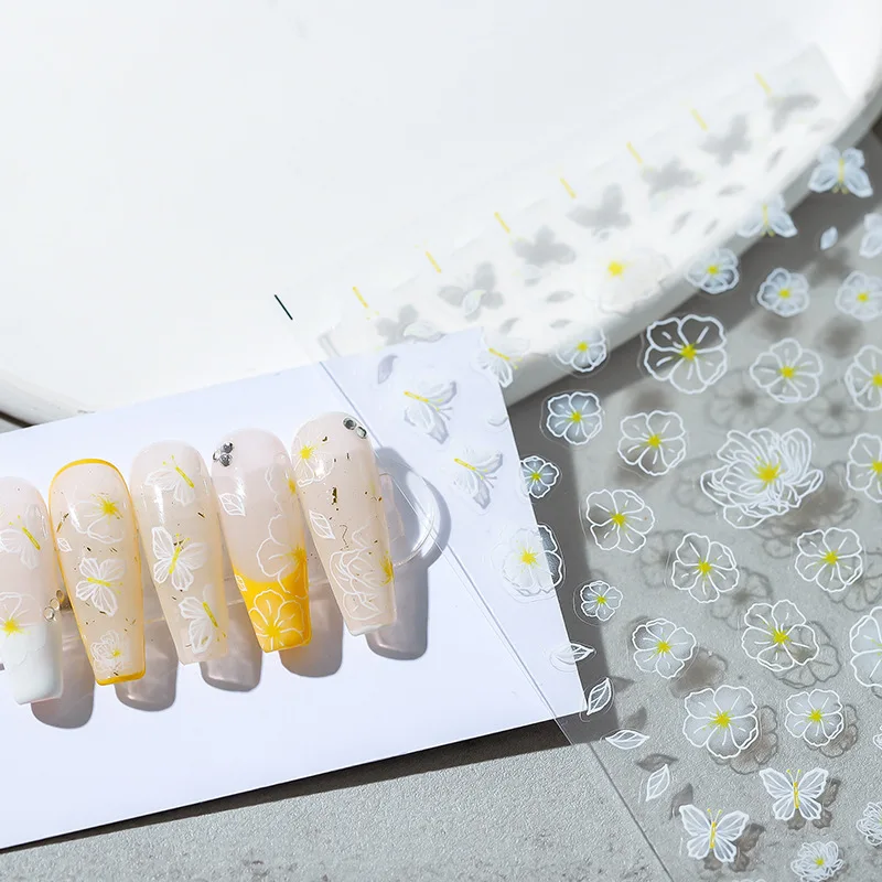 1 Sheet White Line Flower & Butterfly Pattern Nail Sticker 3D Desgin Accessories Tool For DIY Nail Art High Quality
1 Sheet White Line Flower & Butterfly Pattern Nail Sticker 3D Desgin Accessories Tool For DIY Nail Art High Quality