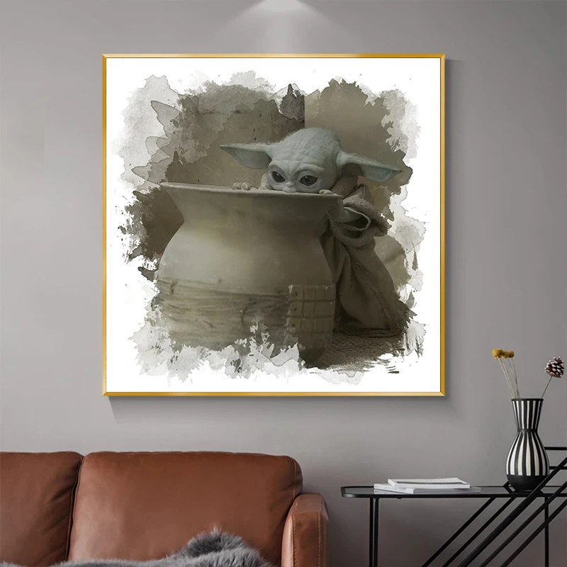 Star Wars Yoda Baby Watercolor Wall Posters Disney Movie Mandalorian Grogu Nursery Art Canvas Print Painting for Room Decor
Star Wars Yoda Baby Watercolor Wall Posters Disney Movie Mandalorian Grogu Nursery Art Canvas Print Painting for Room Decor