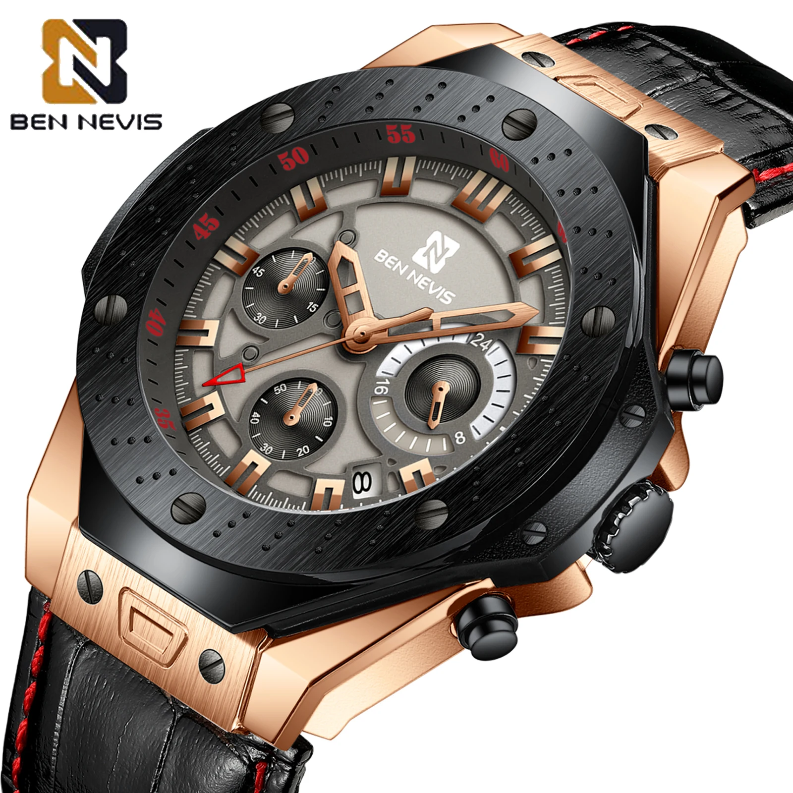 Luxury Watch for Men BENNEVIS Business Fashion Multi-function Mens Black Watches Unique Racing Inspired Design Male Reloj Hombre
Luxury Watch for Men BENNEVIS Business Fashion Multi-function Mens Black Watches Unique Racing Inspired Design Male Reloj Hombre