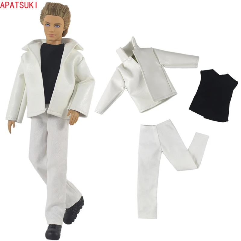 White Leather Fashion Clothes Set For Ken Boy Doll Outfits Jacket Coat Vest Trousers Pants for Barbie's Ken Dolls Accessories
White Leather Fashion Clothes Set For Ken Boy Doll Outfits Jacket Coat Vest Trousers Pants for Barbie's Ken Dolls Accessories