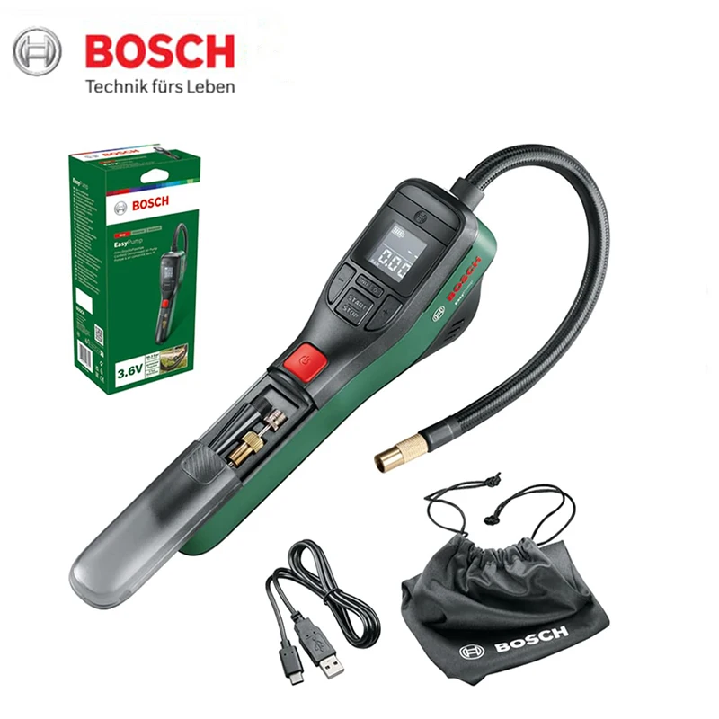Bosch EasyPump Portable Electric Air Pump Mini Compressor Mini Compressor 3.6 V Battery Rechargeable Wireless Air Pump
Bosch EasyPump Portable Electric Air Pump Mini Compressor Mini Compressor 3.6 V Battery Rechargeable Wireless Air Pump