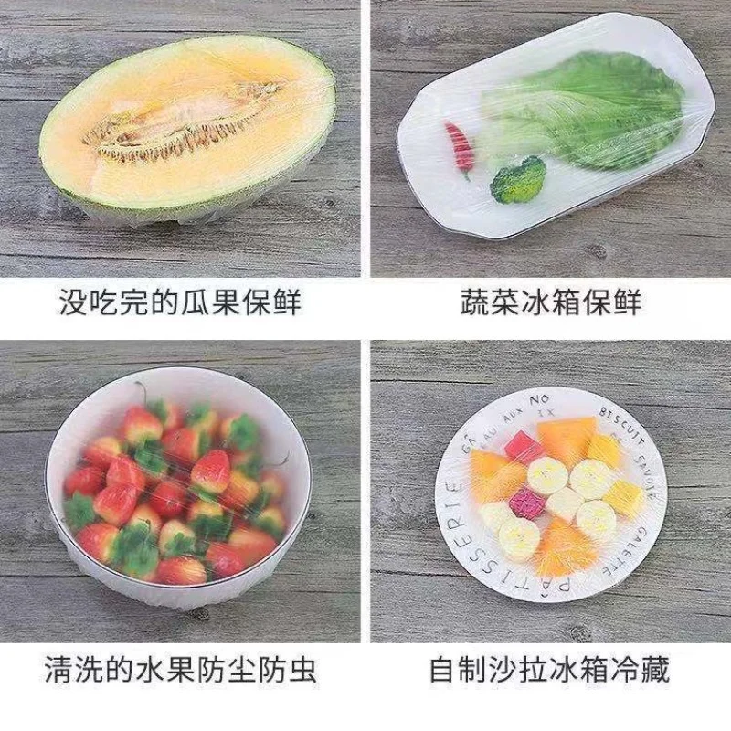 

Food Grade Fresh-keeping Plastic Bag Kitchen Refrigerator Accessories Disposable Colorful Cling Film Cover Dust Elastic Cover