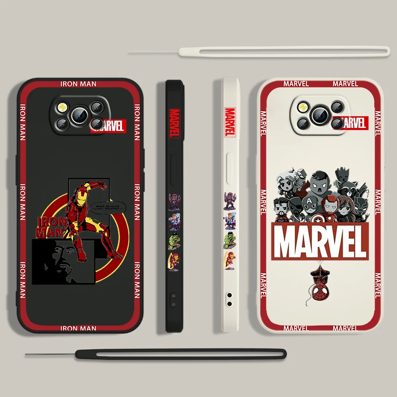 Marvel SpiderMan Iron Man Logo For Xiaomi Poco Phone Case For X4 X3 F4 F3 NFC M5 M4 M3 GT S Pro 4G 5G Liquid Left Rope Cover
Marvel SpiderMan Iron Man Logo For Xiaomi Poco Phone Case For X4 X3 F4 F3 NFC M5 M4 M3 GT S Pro 4G 5G Liquid Left Rope Cover