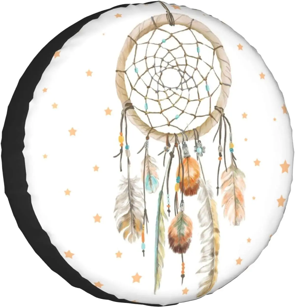 

Spare Tire Cover Universal Portable Tires Cover Boho Wreath Feathers Car Tire Cover Wheel Protector Weatherproof and Dus