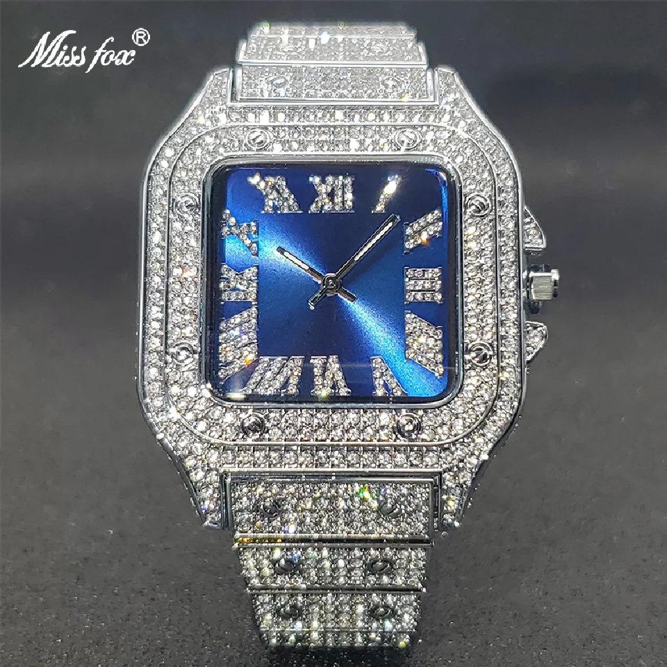 MISSFOX Square Watch Ice Out Diamond Hip Hop Sunburst Dial Waterproof Quartz Watches Droshipping New Reloj Hombre Marca de Lujo
MISSFOX Square Watch Ice Out Diamond Hip Hop Sunburst Dial Waterproof Quartz Watches Droshipping New Reloj Hombre Marca de Lujo