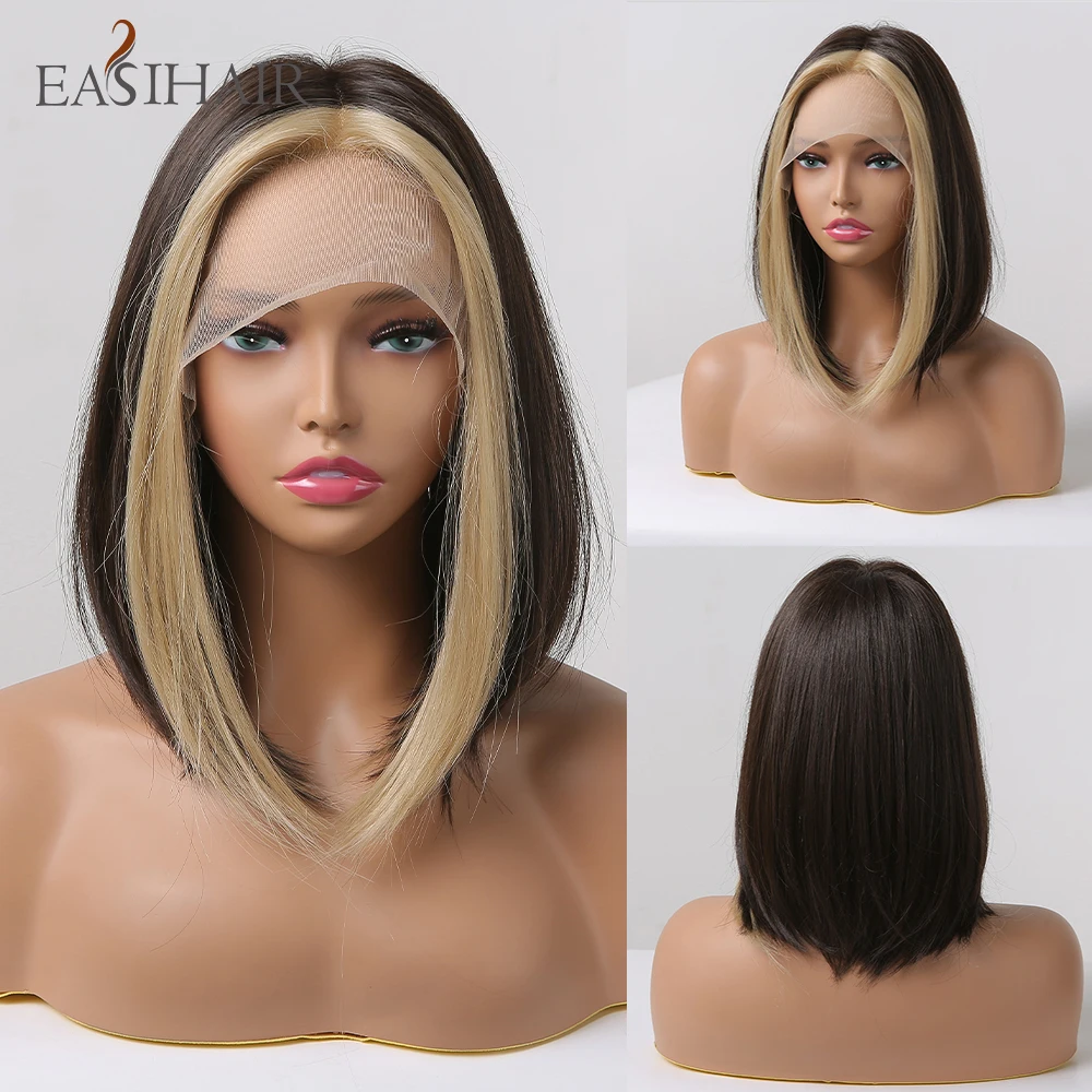EASIHAIR темно-коричневый с Goldern Highlight кружевные передние парики короткий Боб прямые синтетические парики для женщин термостойкий кружевной па...
EASIHAIR темно-коричневый с Goldern Highlight кружевные передние парики короткий Боб прямые синтетические парики для женщин термостойкий кружевной па...