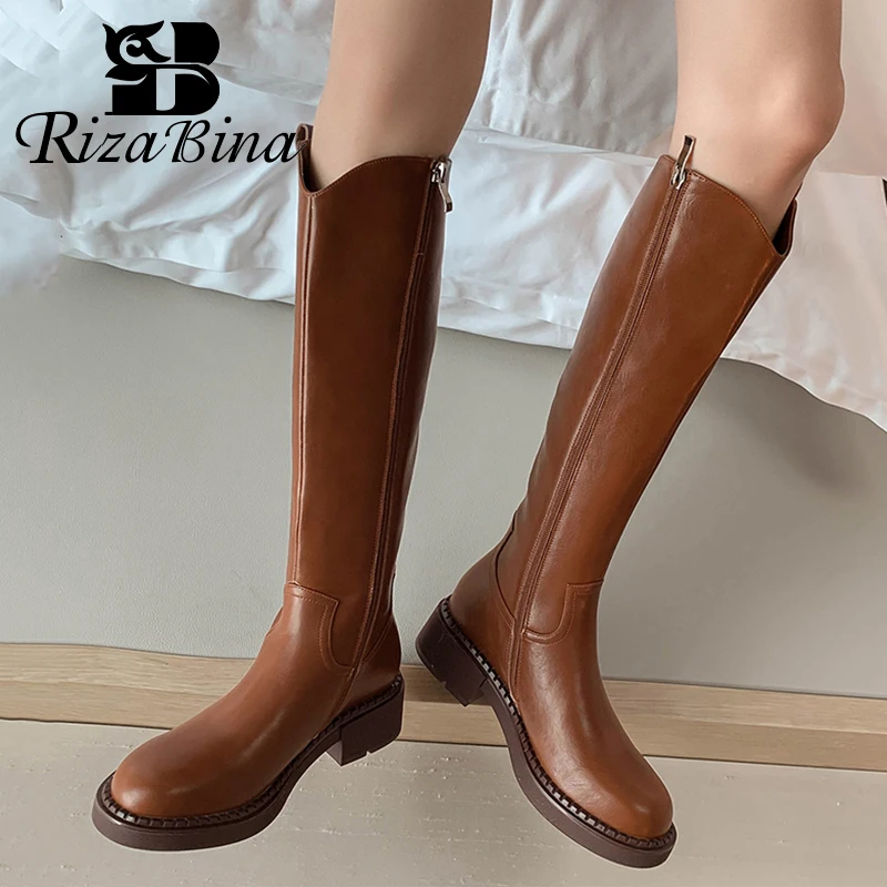 RIZABINA Women Knee Boots Real Leather Chic Chunky 2023 Winter Shoes Woman Ins Fashion Long Boot Office Lady Footwear Size 34-39
RIZABINA Women Knee Boots Real Leather Chic Chunky 2023 Winter Shoes Woman Ins Fashion Long Boot Office Lady Footwear Size 34-39