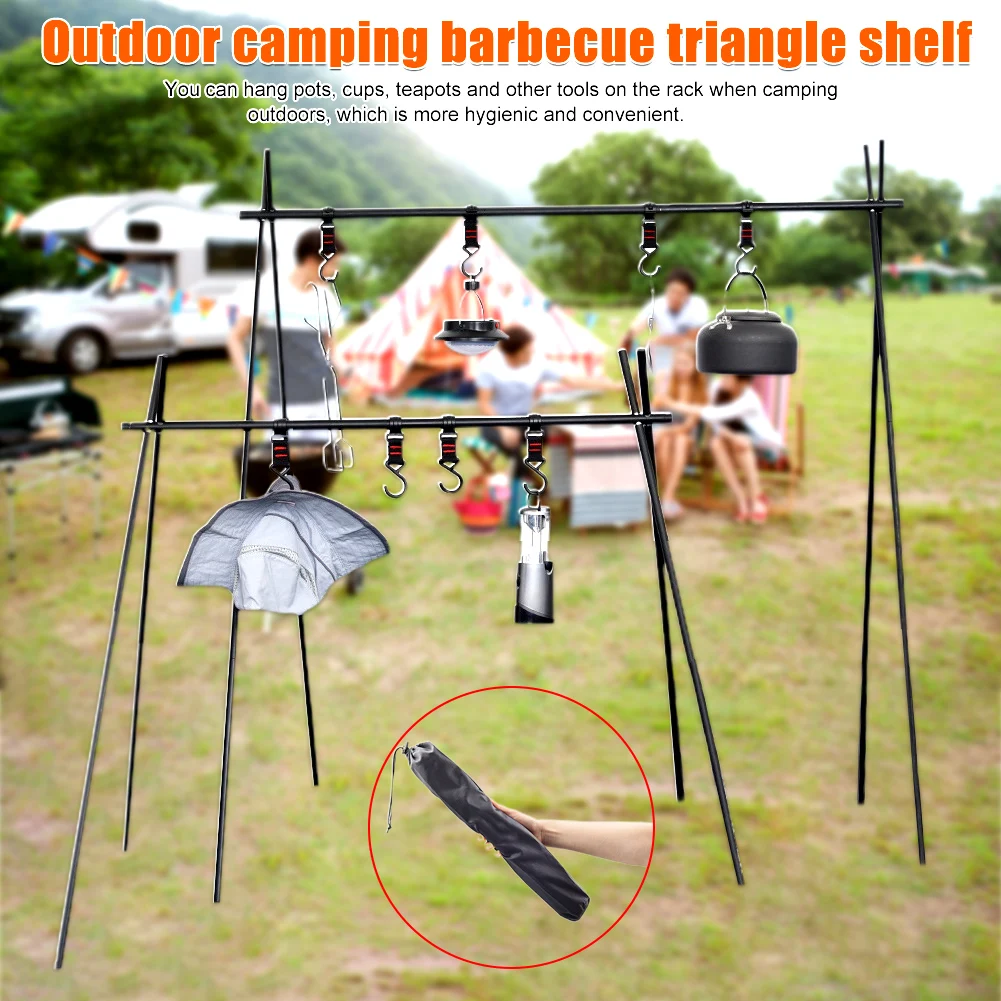 Practical Camping Hanging Rack For Cookware Clothes Outdoor Aluminum Alloy With 4 Hooks Triangle Shelf Picnic Lightweight Hiking
Practical Camping Hanging Rack For Cookware Clothes Outdoor Aluminum Alloy With 4 Hooks Triangle Shelf Picnic Lightweight Hiking