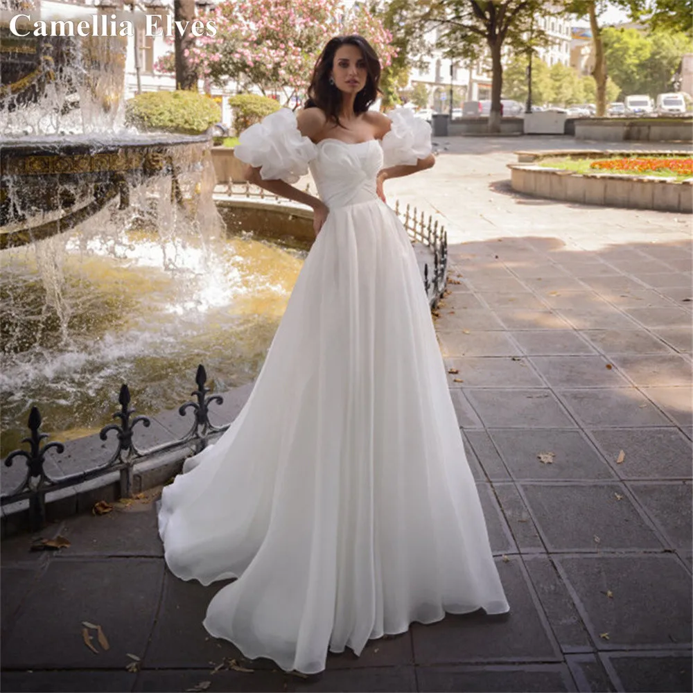 Boho A-Line Wedding Dresses 2022 For Women Bride Dress Detachable Short Puffy Sleeves Simple Bridal Gowns Vestidos De Novia
Boho A-Line Wedding Dresses 2022 For Women Bride Dress Detachable Short Puffy Sleeves Simple Bridal Gowns Vestidos De Novia