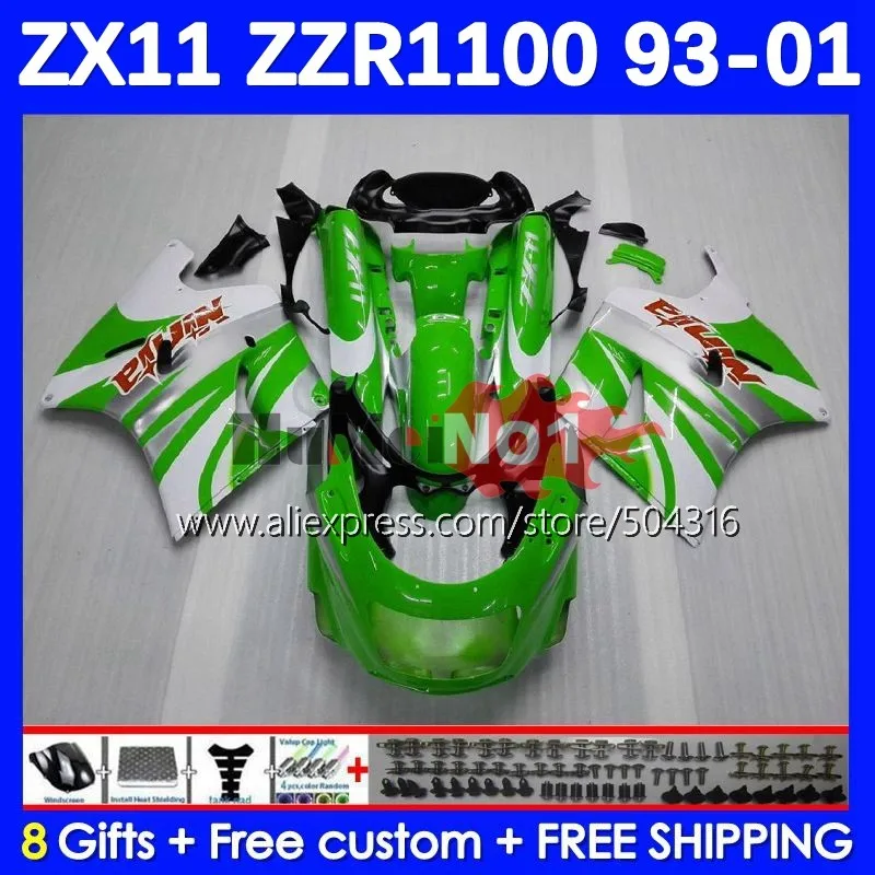 Body Kit For KAWASAKI NINJA ZZR1100 ZZR-1100 183MC.65 green stock ZZR 1100 1993 1994 1995 1996 1997 1998 1999 2000 2001 Fairing
Body Kit For KAWASAKI NINJA ZZR1100 ZZR-1100 183MC.65 green stock ZZR 1100 1993 1994 1995 1996 1997 1998 1999 2000 2001 Fairing