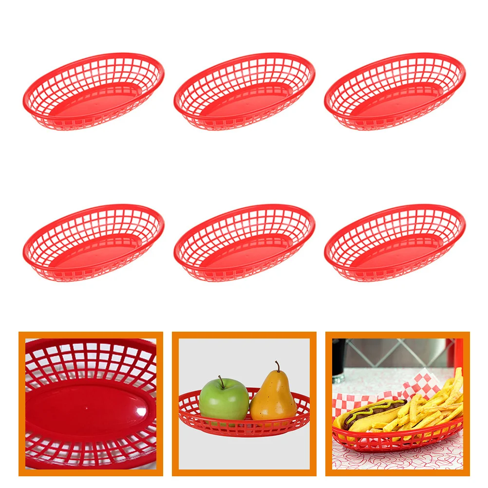 6pcs Bread Baskets Kitchen Fried Chips Baskets Desktop French Fries Containers 
6pcs Bread Baskets Kitchen Fried Chips Baskets Desktop French Fries Containers
