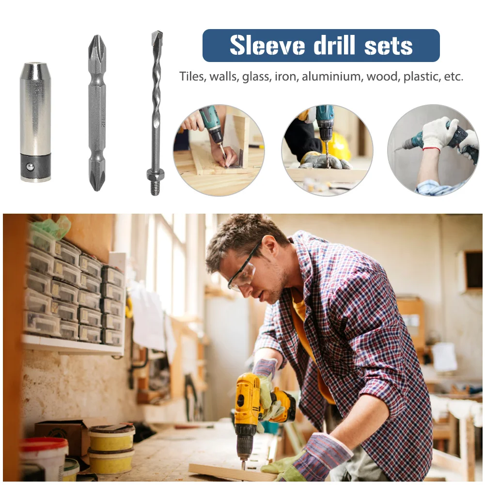 1/8 Alloy Socket Adapter Drill Bits Set Woodworking Drill Bits Conversion Sleeve Kits Hand Tool Accessories for Wood Processing
1/8 Alloy Socket Adapter Drill Bits Set Woodworking Drill Bits Conversion Sleeve Kits Hand Tool Accessories for Wood Processing