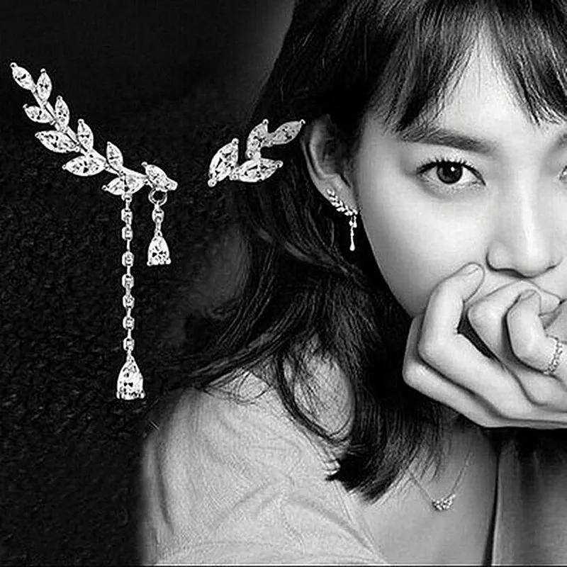 Asymmetrical Leaf Stud Earrings Sterling 925 Stamp Korean Fashion Small Zircon Earrings Wedding Party Female Jewelry Gift
Asymmetrical Leaf Stud Earrings Sterling 925 Stamp Korean Fashion Small Zircon Earrings Wedding Party Female Jewelry Gift
