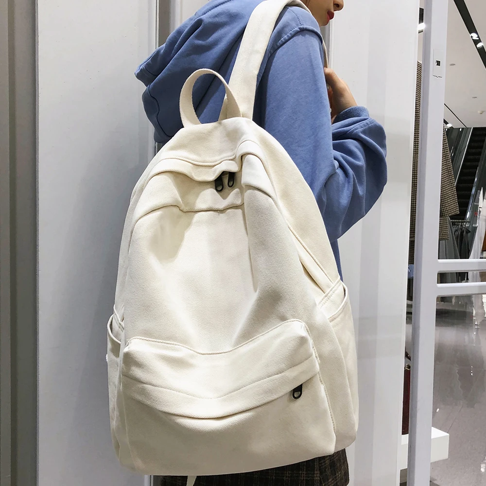 School Female White Backpack Kawaii Women Cotton Canvas School Bag Teenage Girl Backpacks Fashion Ladies Satchel Drop Shipping
School Female White Backpack Kawaii Women Cotton Canvas School Bag Teenage Girl Backpacks Fashion Ladies Satchel Drop Shipping