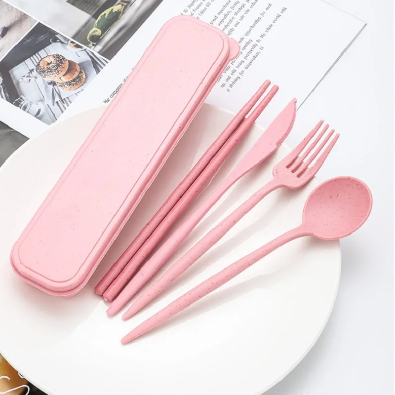 4PCS/Set Eco-Friendly Tableware Spoon Fork Chopsticks Safe Wheat Straw Dinnerware with Box Portable Travel Use Kitchen Accessory
4PCS/Set Eco-Friendly Tableware Spoon Fork Chopsticks Safe Wheat Straw Dinnerware with Box Portable Travel Use Kitchen Accessory