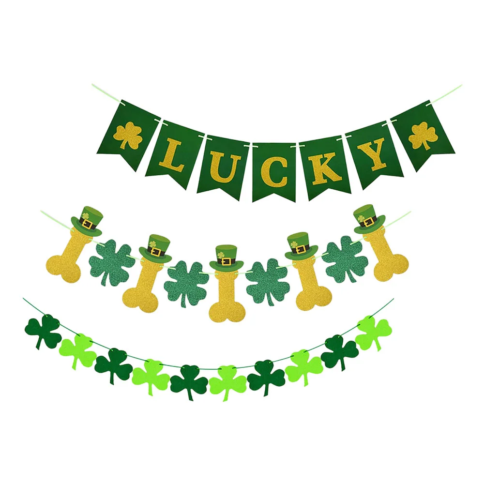 3Pcs St. Patrick's Party Banner Clover Hat Shaped Hanging Banner Decorations
3Pcs St. Patrick's Party Banner Clover Hat Shaped Hanging Banner Decorations