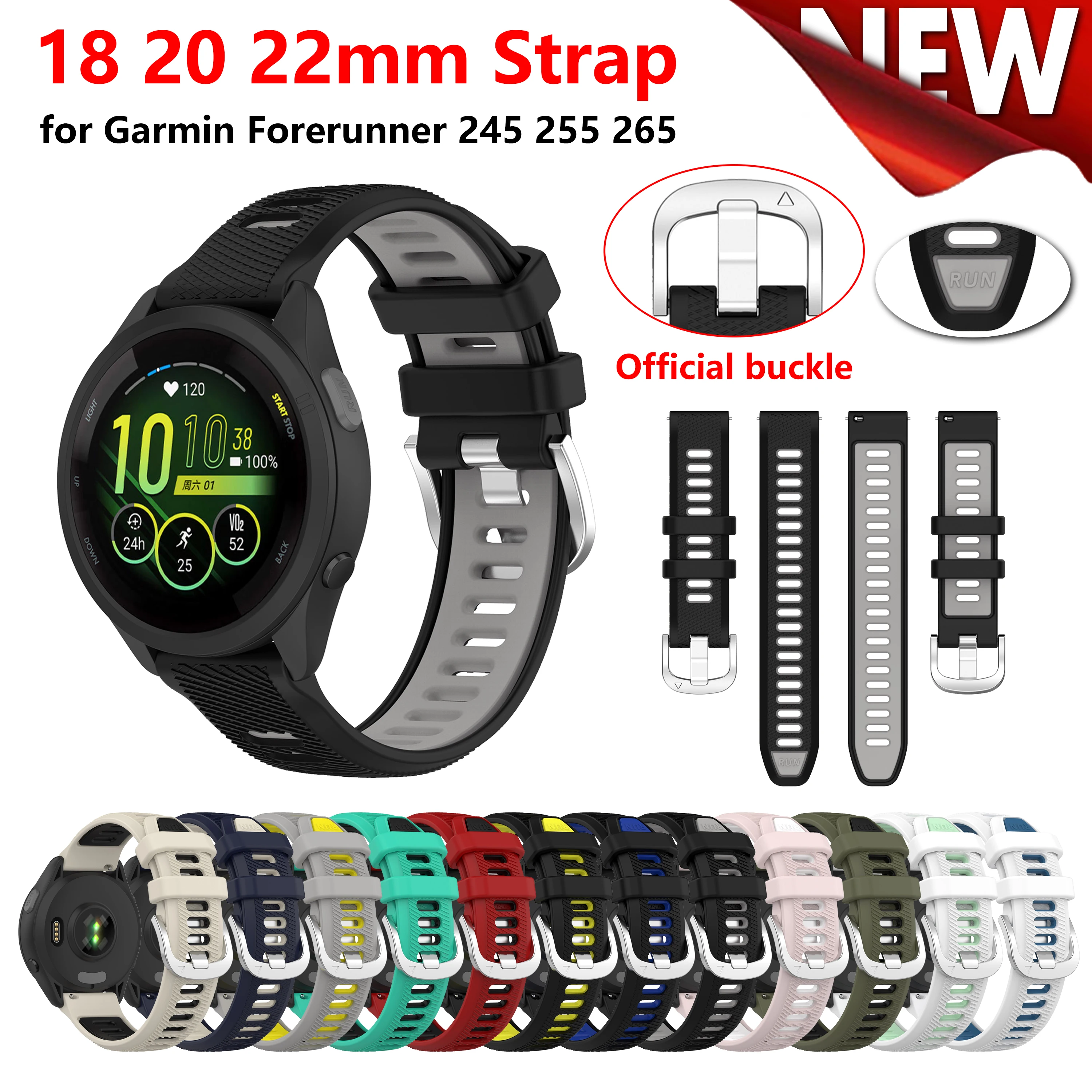 Ремешок силиконовый для спортивных наручных часов, 20 22 мм, для Garmin Forerunner 265 255, vivoactive 3 4 forerunner 245 645 158
Ремешок силиконовый для спортивных наручных часов, 20 22 мм, для Garmin Forerunner 265 255, vivoactive 3 4 forerunner 245 645 158