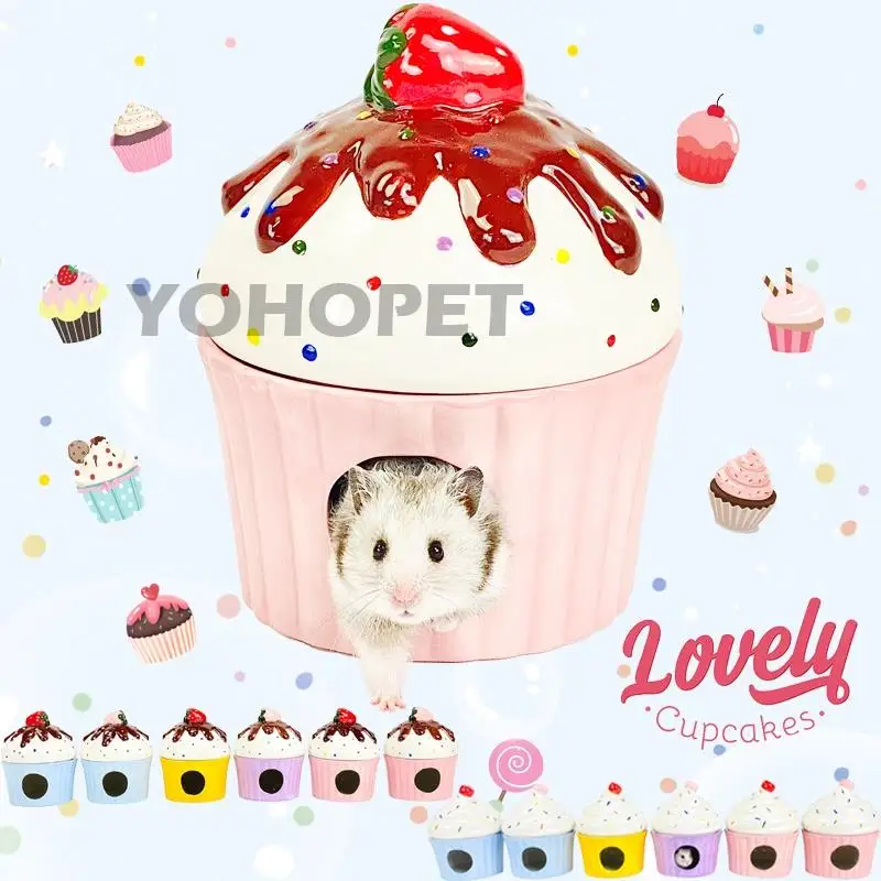 Lovely Cute Cup Cake Design Hamster Ceramics Nest for Summer Small Pet Cooling Shed House for Rats Guniea Pig Hamster Cages
Lovely Cute Cup Cake Design Hamster Ceramics Nest for Summer Small Pet Cooling Shed House for Rats Guniea Pig Hamster Cages
