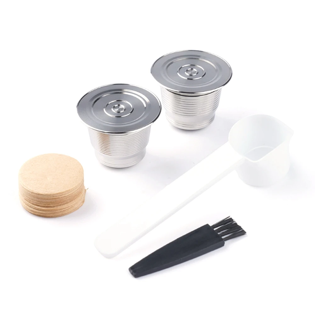 Refillable Coffee Filter Capsules Stainless Steel Coffee Capsules Coffee Filter Paper Easy to Clean with Spoon Brush
Refillable Coffee Filter Capsules Stainless Steel Coffee Capsules Coffee Filter Paper Easy to Clean with Spoon Brush