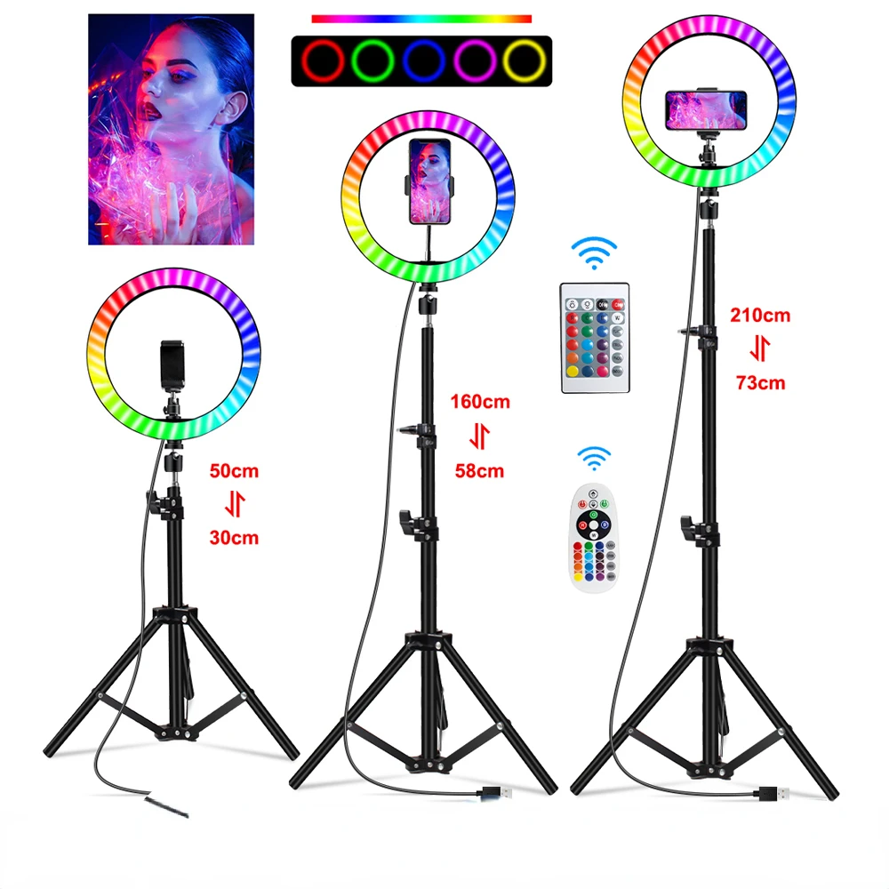 10 Inch Rgb Video Light 16Colors Rgb Ring Lamp For Phone with Remote Camera Studio Large Light Led USB Ring 26cm for Youtuber
10 Inch Rgb Video Light 16Colors Rgb Ring Lamp For Phone with Remote Camera Studio Large Light Led USB Ring 26cm for Youtuber