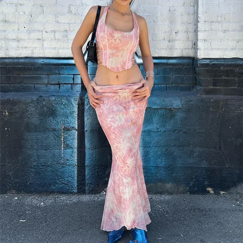 pink print long skirt sets two pieces bandage sleeveless corset top crop top with irregular skirt outfits for women 2023 sets
pink print long skirt sets two pieces bandage sleeveless corset top crop top with irregular skirt outfits for women 2023 sets