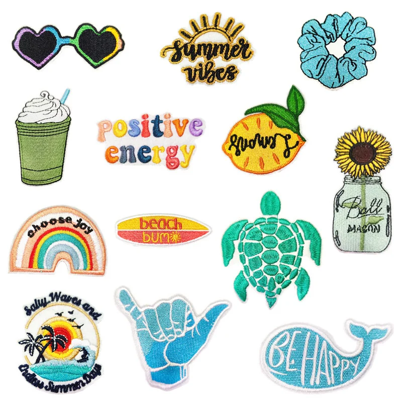 Summer Beach Clothes Shoes Patches Cloth Stickers Turtle Rainbow Glasses Embroidery Cloth Stickers DIY T-Shirts Decorative
Summer Beach Clothes Shoes Patches Cloth Stickers Turtle Rainbow Glasses Embroidery Cloth Stickers DIY T-Shirts Decorative