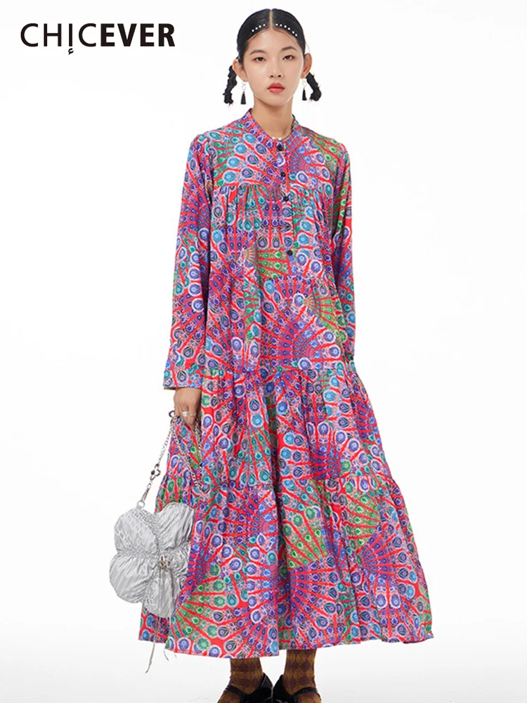 CHICEVER Spring Print Dress For Women Lapel Long Sleeve High Waist Colorblock Loose Midi Dresses Female Spring Clothing New 2022
CHICEVER Spring Print Dress For Women Lapel Long Sleeve High Waist Colorblock Loose Midi Dresses Female Spring Clothing New 2022