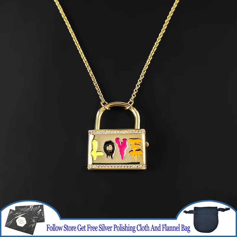 Multicolour Love Lock Letter Sweater Chain S925 Sterling Silver Women's Necklace Romantic Style Engagement Proposal Jewelry Gift
Multicolour Love Lock Letter Sweater Chain S925 Sterling Silver Women's Necklace Romantic Style Engagement Proposal Jewelry Gift