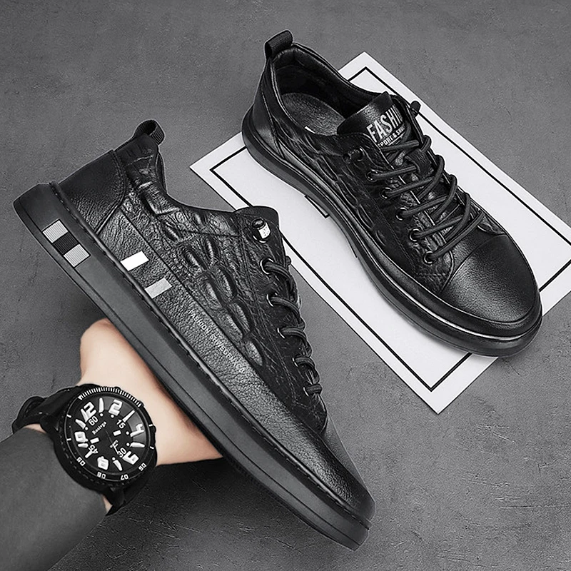 2022 Men Leather Casual Shoes Spring Autumn New Designer Crocodile Print Fashion Lace-Up Flat Leisure Shoes
2022 Men Leather Casual Shoes Spring Autumn New Designer Crocodile Print Fashion Lace-Up Flat Leisure Shoes