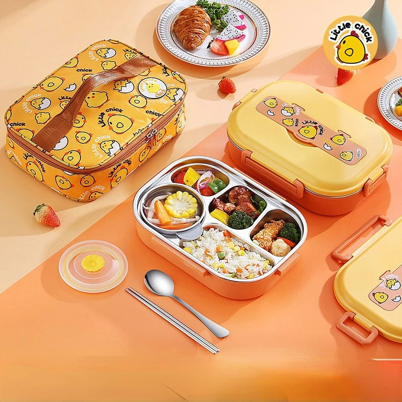 Cute Chicken 304 Stainless Steel Bento Box for Kids Kawaii Portable Leak-Proof with Spoon Lunch Boxes Food Container Thermal Bag
Cute Chicken 304 Stainless Steel Bento Box for Kids Kawaii Portable Leak-Proof with Spoon Lunch Boxes Food Container Thermal Bag