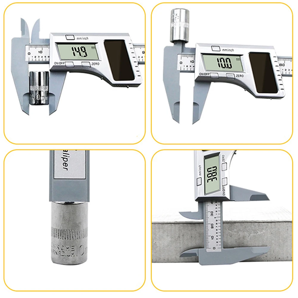 Fine Tuning Function Electronic Vernier Caliper Gauge Solar Panel Digital Display Metric Conversion Measuring Mini LCD Screen
Fine Tuning Function Electronic Vernier Caliper Gauge Solar Panel Digital Display Metric Conversion Measuring Mini LCD Screen