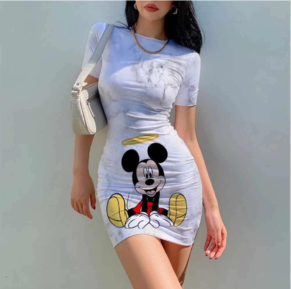 Disney Women's Sexy Party O Neck Skinny Mickey Minnie Print Short Sleeves Casual Summer Trend Slim Fit Mini Skinny Party Dress
Disney Women's Sexy Party O Neck Skinny Mickey Minnie Print Short Sleeves Casual Summer Trend Slim Fit Mini Skinny Party Dress