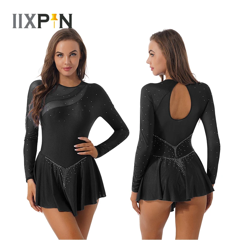 Women Sparkling Rhinestone Figure Skating Dress Long Sleeve See-through Mesh Patchwork Ballet Dance Gymnastics Leotard Dress
Women Sparkling Rhinestone Figure Skating Dress Long Sleeve See-through Mesh Patchwork Ballet Dance Gymnastics Leotard Dress