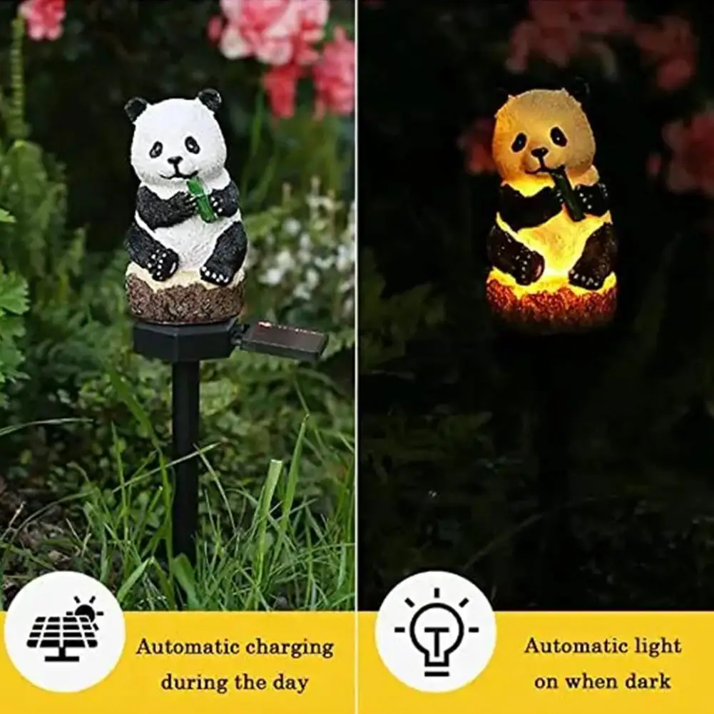 

Solar Powered Garden LED Lights Panda-Animal Lawn Ornament-Waterproof Garden Lawn Stake Light Yard For Home G4Y1