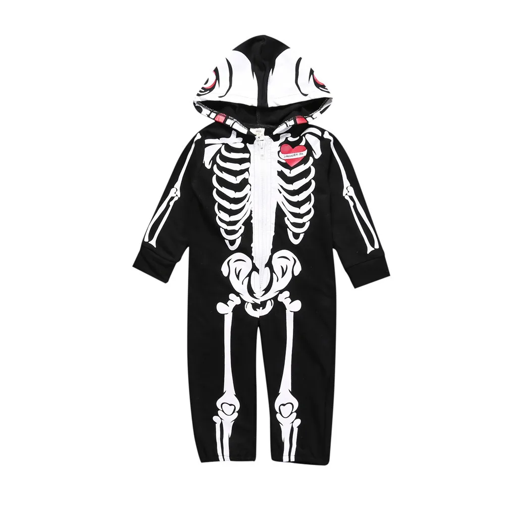 

SAILEROAD Children Autumn Pajamas Cartoon Skeleton Pyjamas Kids Pijama Bodysuit Boys Halloween Cotton Girls Long Sleeve Romper