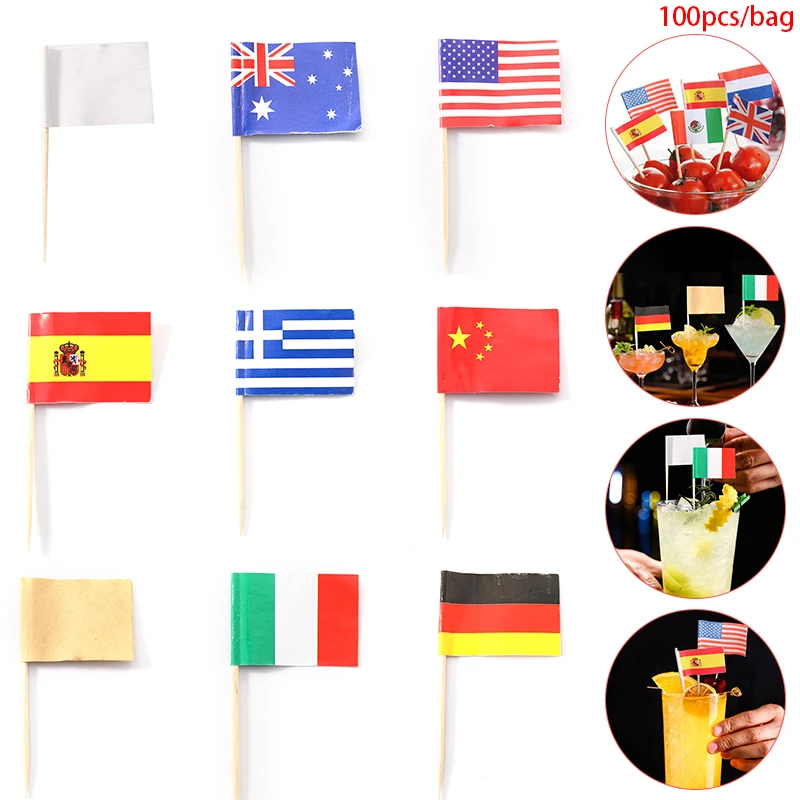100pcs National Flag Toothpick Country Flags Toothpicks Cupcake/cake/pie/fruit/ice Cream Topper Food Decoration Cocktail Sticks
100pcs National Flag Toothpick Country Flags Toothpicks Cupcake/cake/pie/fruit/ice Cream Topper Food Decoration Cocktail Sticks