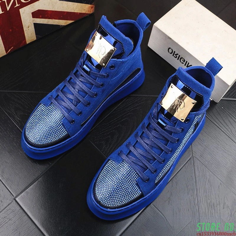 New Men Luxury Rhinestone Metal Plate Platform High Tops Casual Flats Shoes Rock Punk Loafers Board INS Sneakers Zapatos Hombre
New Men Luxury Rhinestone Metal Plate Platform High Tops Casual Flats Shoes Rock Punk Loafers Board INS Sneakers Zapatos Hombre
