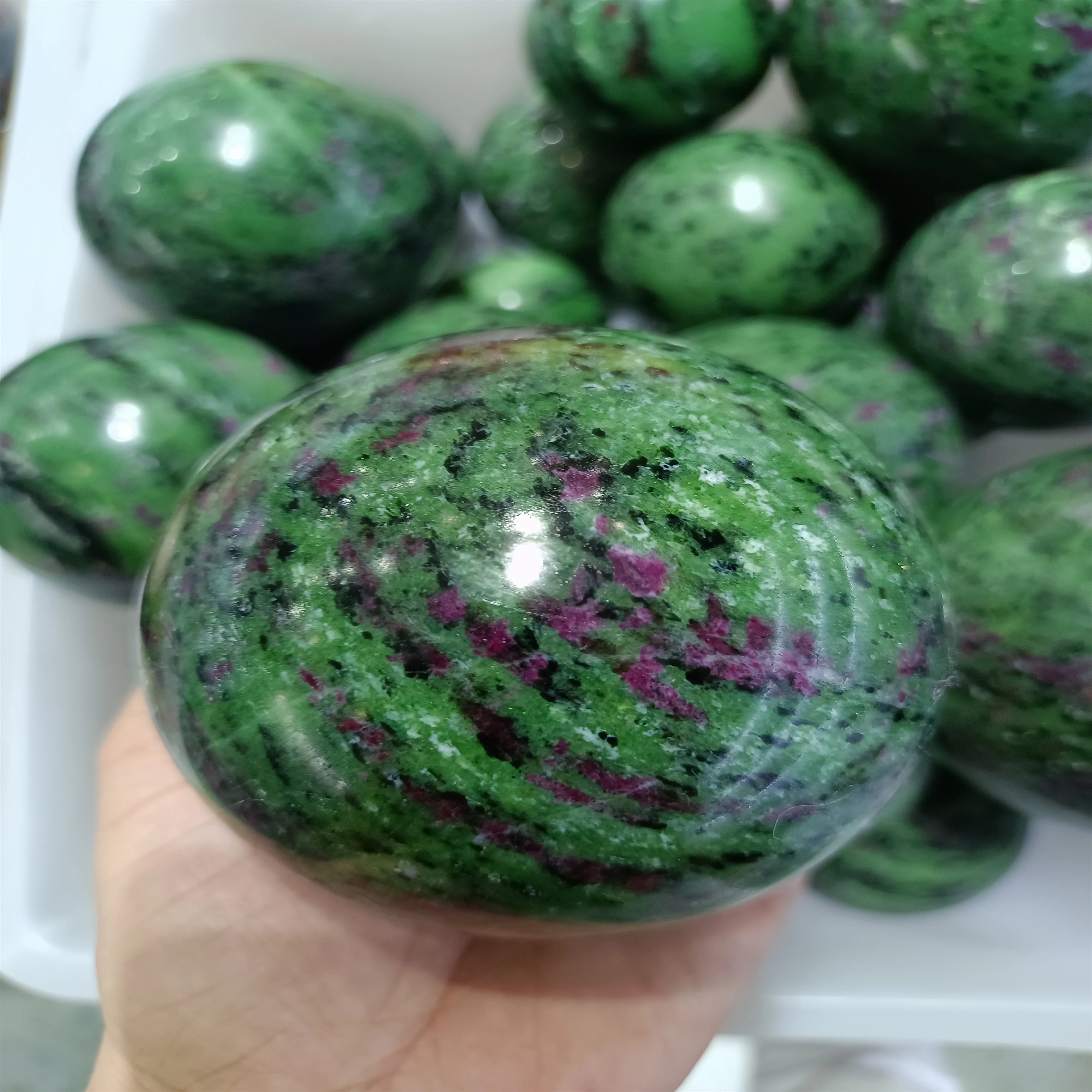 Natural Red Green Gem Ball Hand Polished Crystal Energy Home Office Decoration Craft Gifts Reiki Heal 
Natural Red Green Gem Ball Hand Polished Crystal Energy Home Office Decoration Craft Gifts Reiki Heal