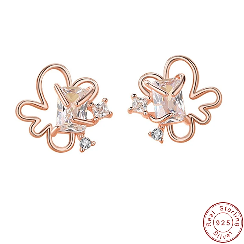 European Rose/Silver Flower 100% Solid S925 Sterling Silver Stud Earrings Zircon Jewelry Women Gift Jewelry+box
European Rose/Silver Flower 100% Solid S925 Sterling Silver Stud Earrings Zircon Jewelry Women Gift Jewelry+box