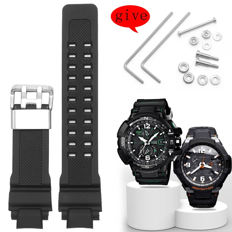 Waterproof Silicone Watchband Suitable For CASIO GA-1000 Men's Strap GW-A1100 4000 G1400 Rubber Watchstrap
Waterproof Silicone Watchband Suitable For CASIO GA-1000 Men's Strap GW-A1100 4000 G1400 Rubber Watchstrap