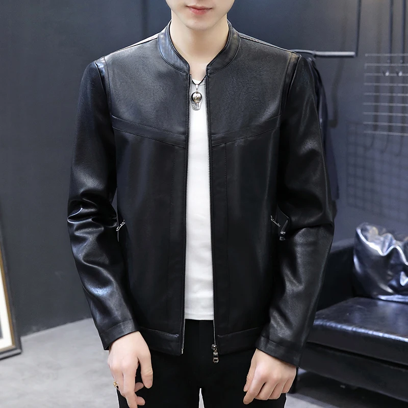 Handsome PU Leather Jacket Men's Trend Spring And Winter Slim Fit All match Teen Solid Lapel Leather Coat Men
Handsome PU Leather Jacket Men's Trend Spring And Winter Slim Fit All match Teen Solid Lapel Leather Coat Men