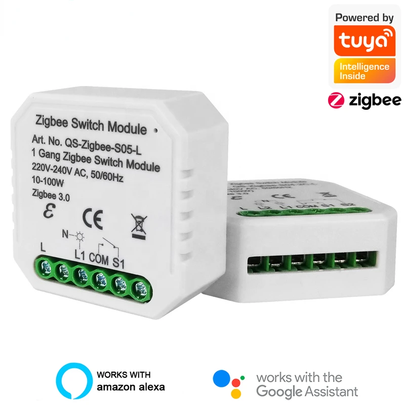 Умный модуль переключателя Tuya Zigbee, реле с/без нейтрального переключателя, совместим с приложением Zigbee2MQTT, Alice, Alexa, Google Home
Умный модуль переключателя Tuya Zigbee, реле с/без нейтрального переключателя, совместим с приложением Zigbee2MQTT, Alice, Alexa, Google Home