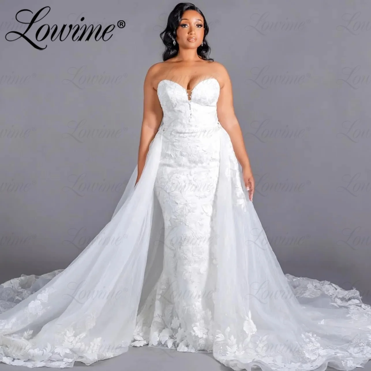2023 Arabic Aso Ebi Lace Floral White Mermaid Wedding Dress Sweetheart With Detachable Train Bridal Gowns Dresses Robe De Mariee
2023 Arabic Aso Ebi Lace Floral White Mermaid Wedding Dress Sweetheart With Detachable Train Bridal Gowns Dresses Robe De Mariee