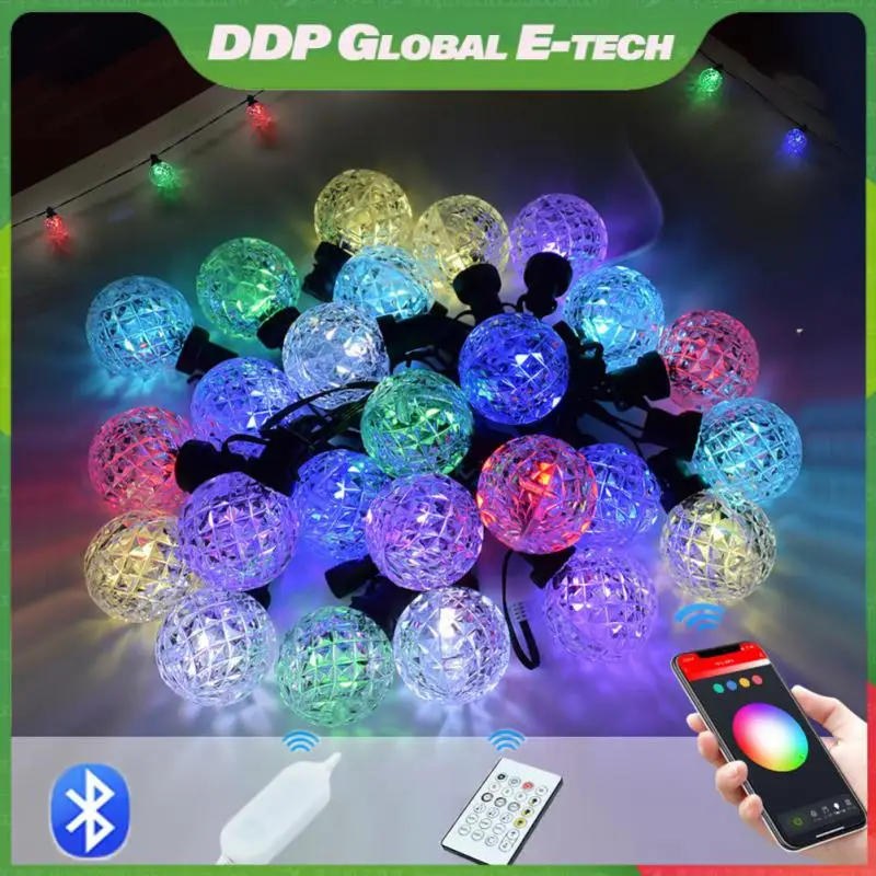 

Remote Control By App Globe Fairy Lights Setting Schedule And Timer On/off Dimmable Multicolor Changing 3 Control Ways