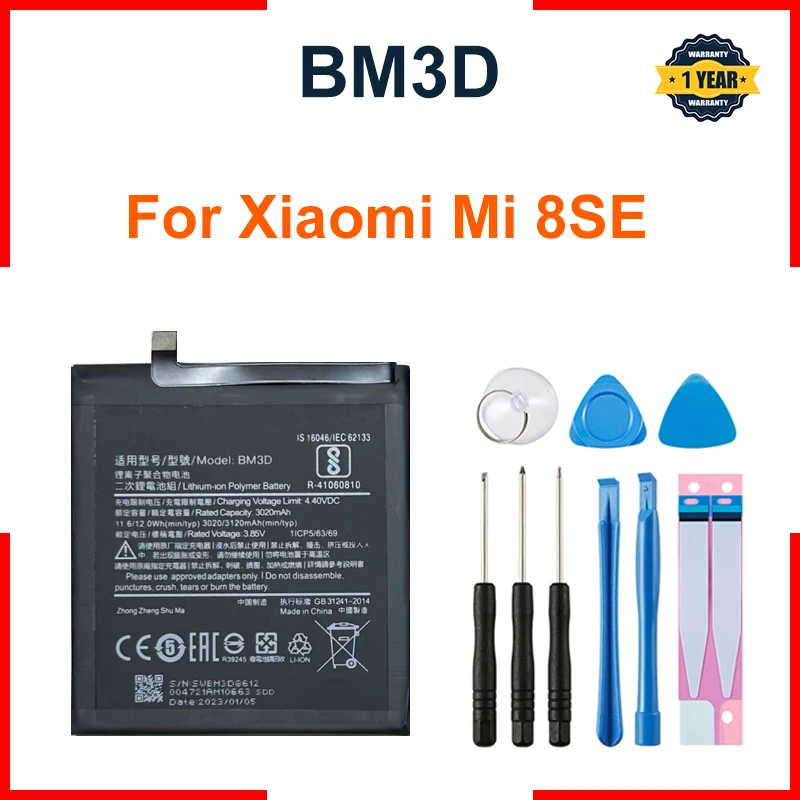 BM3D 3020 мАч аккумулятор для Xiaomi Mi 8 SE Mi8 SE Mi8SE BM3D высококачественные сменные батареи для телефона
BM3D 3020 мАч аккумулятор для Xiaomi Mi 8 SE Mi8 SE Mi8SE BM3D высококачественные сменные батареи для телефона
