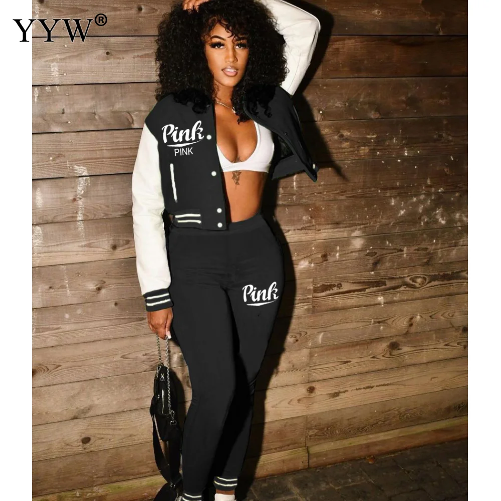 PINK Printed Two Piece Pant Sets Women Fall Tracksuit Outfit Female Y2K Streetwear 2 Piece Set Joggers Long Sleeve Button Jacket
PINK Printed Two Piece Pant Sets Women Fall Tracksuit Outfit Female Y2K Streetwear 2 Piece Set Joggers Long Sleeve Button Jacket