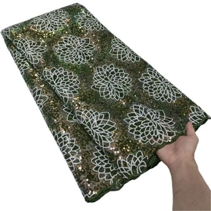 Green African Sequins Fabric French Tulle Mesh Lace Fabric For Bridal Material Multicolored High Quality Nigerian Lace Fabric
Green African Sequins Fabric French Tulle Mesh Lace Fabric For Bridal Material Multicolored High Quality Nigerian Lace Fabric