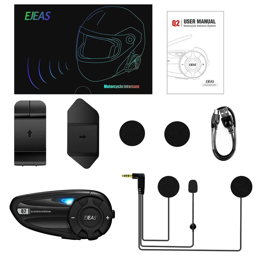 Q2 Motorcycle 800m Intercom + Bluetooth Headset 2 Person Full Duplex Intercom Waterproof Motorcycle Walkie-talkie
Q2 Motorcycle 800m Intercom + Bluetooth Headset 2 Person Full Duplex Intercom Waterproof Motorcycle Walkie-talkie