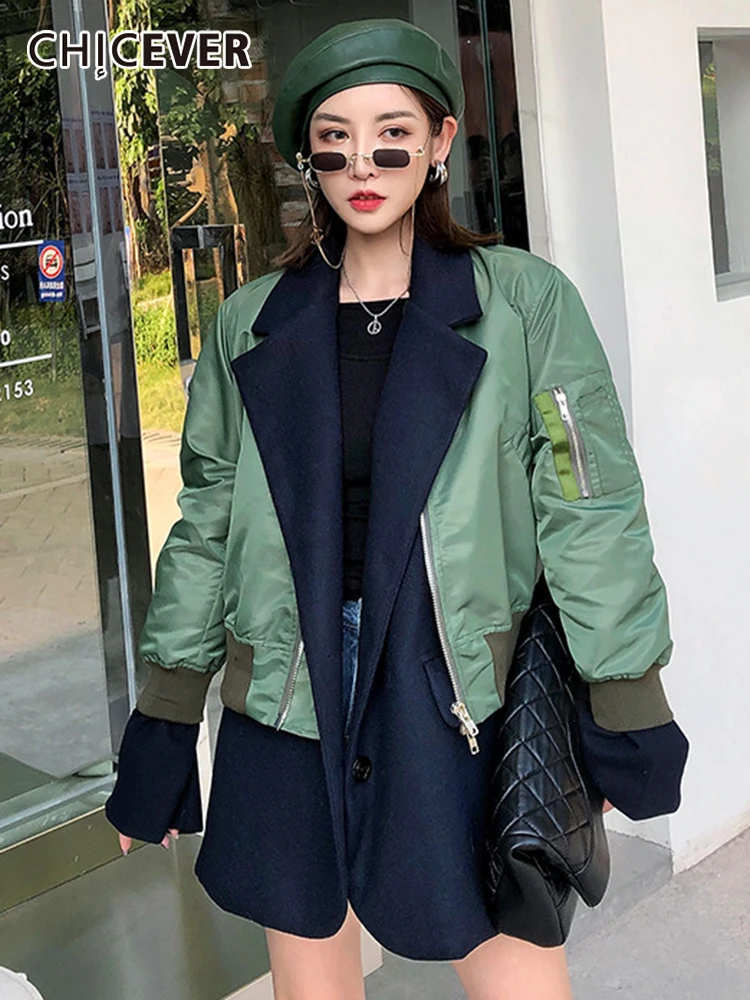 CHICEVER Streetwear Fake Two Jackets For Women Notched Long Sleeve Single Breasted Patchwork Zippers Coats Female 2021 Clothing
CHICEVER Streetwear Fake Two Jackets For Women Notched Long Sleeve Single Breasted Patchwork Zippers Coats Female 2021 Clothing