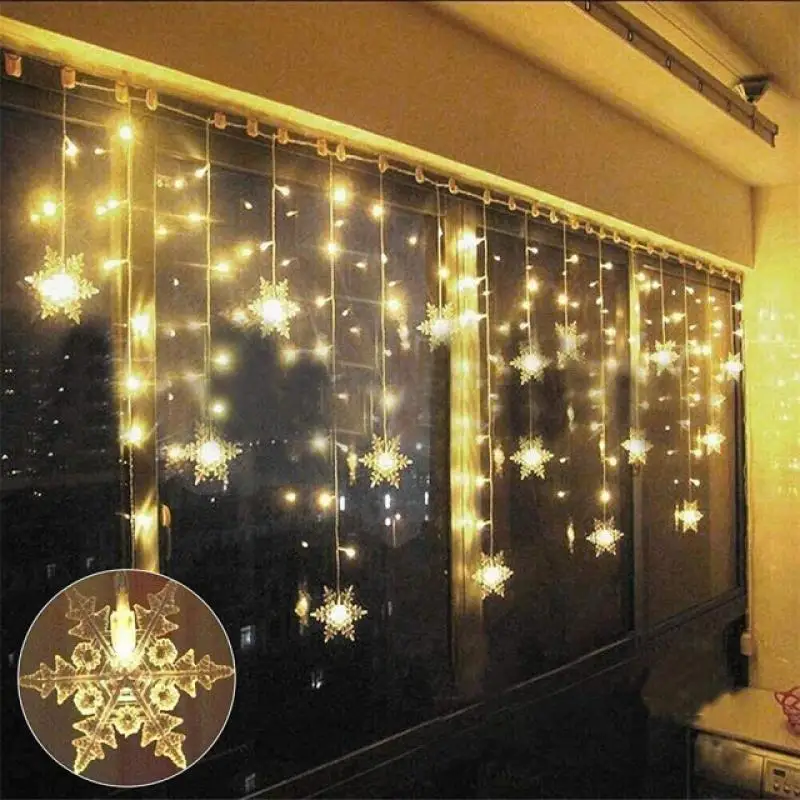 Christmas Decoration Curtain Snowflake LED String lights Flashing Lights Waterproof Holiday Party Connectable Wave Fairy Light 
Christmas Decoration Curtain Snowflake LED String lights Flashing Lights Waterproof Holiday Party Connectable Wave Fairy Light